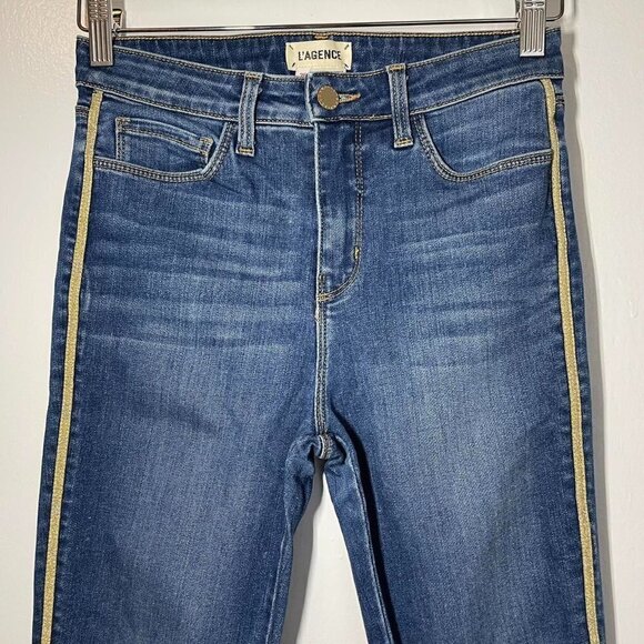 L’agence The Margot Racer Stripe High Rise Jean size 26 - Picture 6 of 10